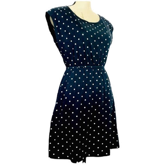 I Love H81 Black Casual Polka Dotted Summer Elastic Waist Stretchy Dress… - Picture 4 of 7